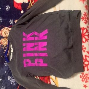 Long sleeve grey “Pink” sweater